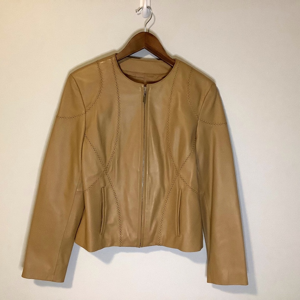 Siena studio Tan Leather Women’s Jacket Size M